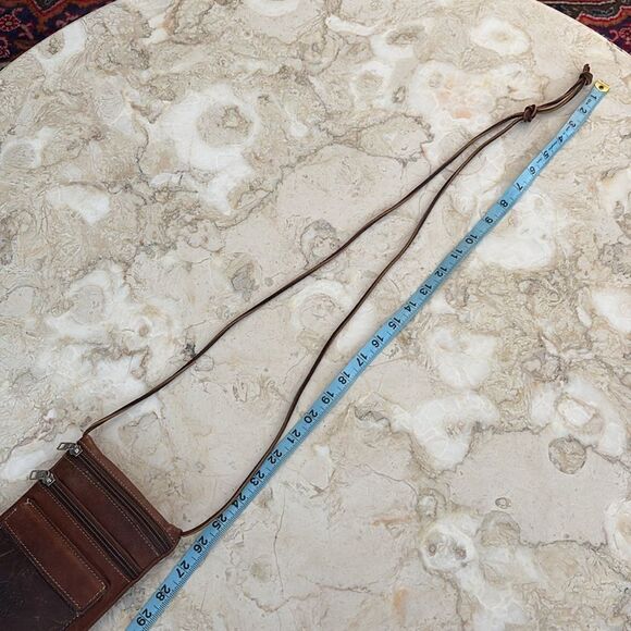 Vintage Roots Hanging Pouch Tribe Leather Crossbody Bag Brown - Picture 13 of 15